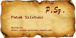 Patak Szixtusz névjegykártya